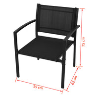 Thumbnail for 4-tlg. Garten-Lounge-Set Textilene Schwarz