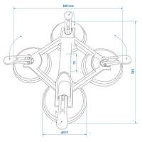 Thumbnail for ProPlus Vakuumheber mit 4 Saugnäpfen Aluminium Silbern