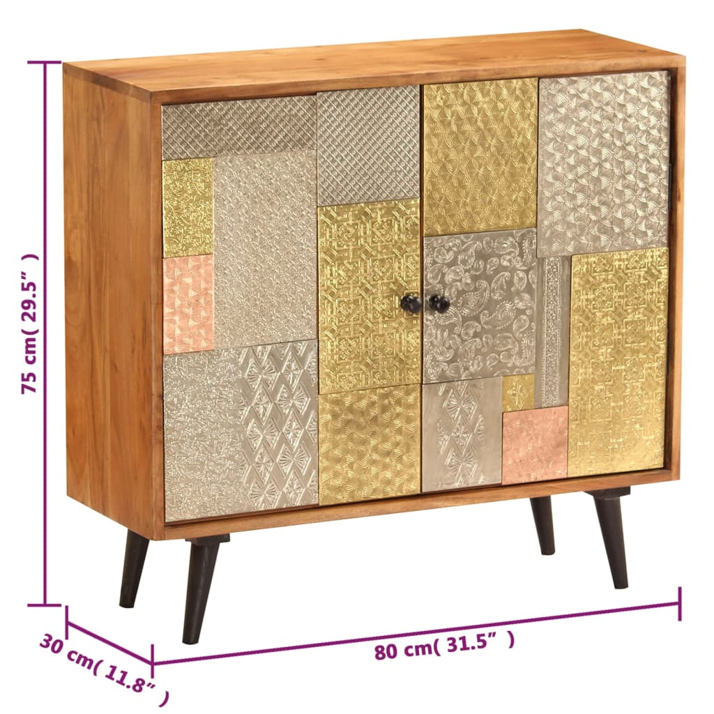 Sideboard 80x30x75 cm Massivholz Akazie