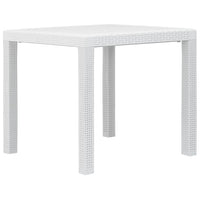 Thumbnail for Gartentisch Weiß 79x79x72 cm Kunststoff Rattan-Optik