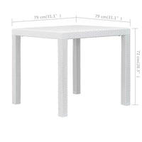 Thumbnail for Gartentisch Weiß 79x79x72 cm Kunststoff Rattan-Optik