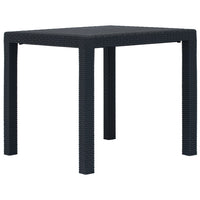 Thumbnail for Gartentisch Anthrazit 79x79x72 cm Kunststoff Rattan-Optik