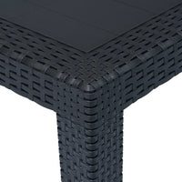 Thumbnail for Gartentisch Anthrazit 79x79x72 cm Kunststoff Rattan-Optik