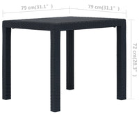 Thumbnail for Gartentisch Anthrazit 79x79x72 cm Kunststoff Rattan-Optik