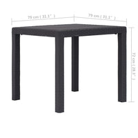 Thumbnail for Gartentisch Braun 79x79x72 cm Kunststoff Rattan-Optik