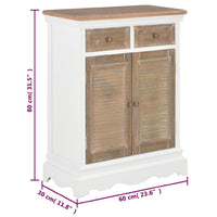 Thumbnail for Sideboard Weiß 60x30x80 cm Massivholz