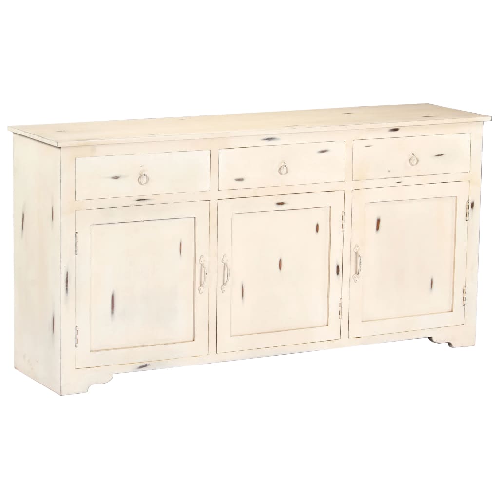Sideboard Weiß 160x40x80 cm Massivholz Mango