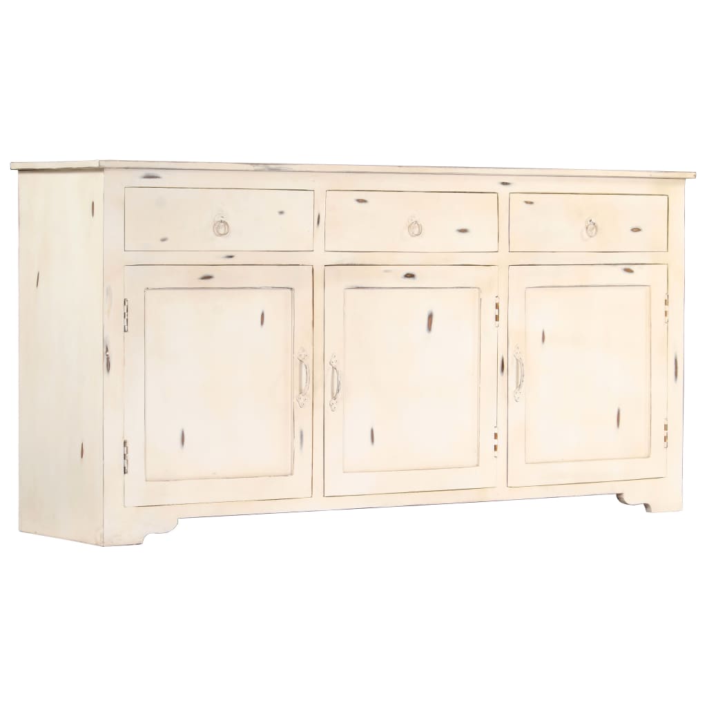 Sideboard Weiß 160x40x80 cm Massivholz Mango