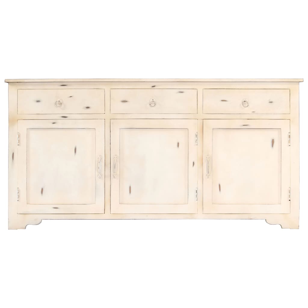 Sideboard Weiß 160x40x80 cm Massivholz Mango