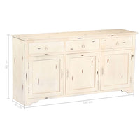 Thumbnail for Sideboard Weiß 160x40x80 cm Massivholz Mango