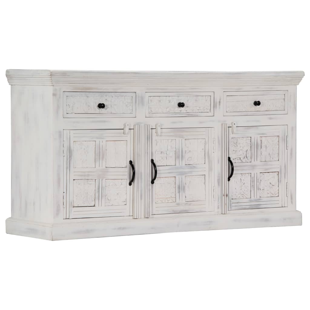 Sideboard Weiß 140x40x74 cm Massivholz Mango
