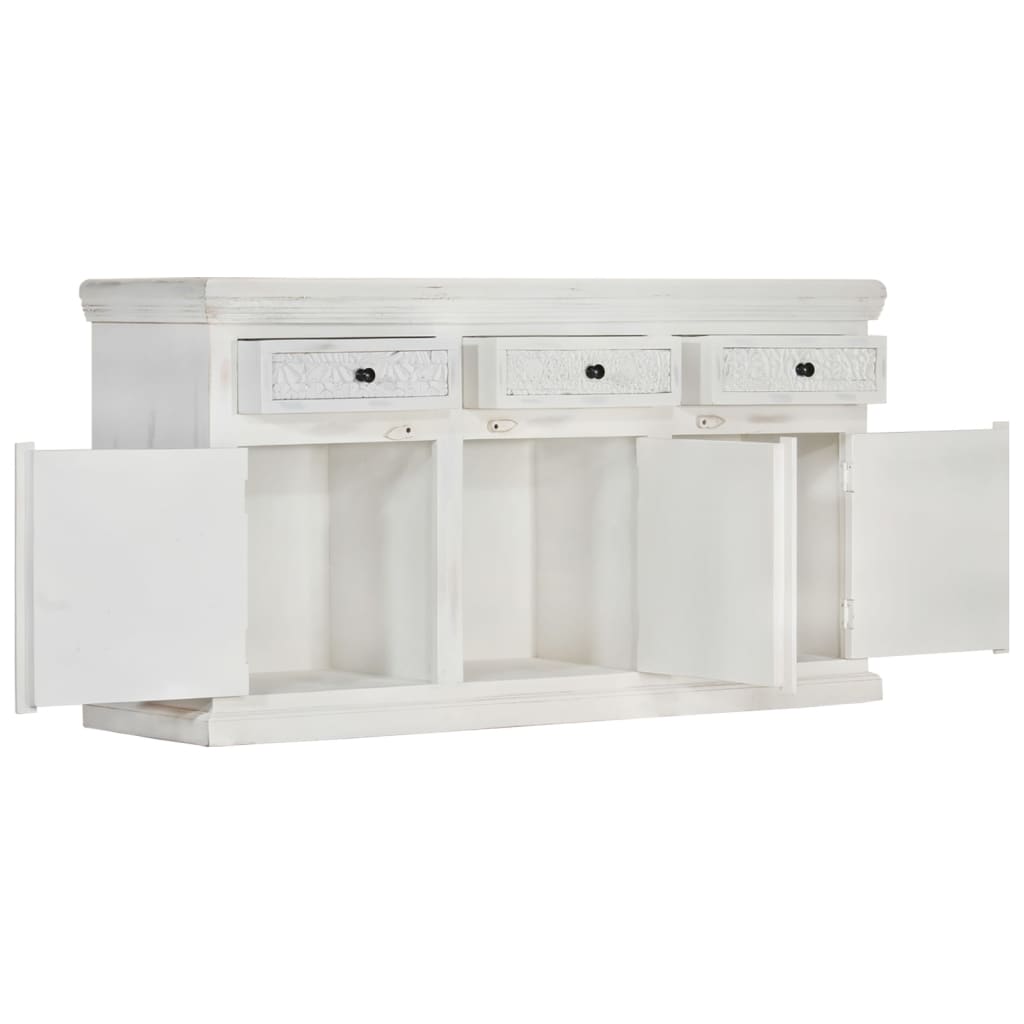 Sideboard Weiß 140x40x74 cm Massivholz Mango