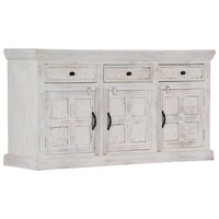 Thumbnail for Sideboard Weiß 140x40x74 cm Massivholz Mango