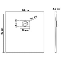 Thumbnail for Duschwanne SMC Weiß 90×80 cm