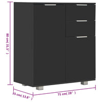 Thumbnail for Sideboard Hochglanz-Schwarz 71x35x80 cm Holzwerkstoff