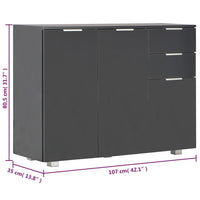 Thumbnail for Sideboard Hochglanz-Schwarz 107x35x80,5 cm