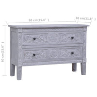 Thumbnail for Sideboard mit 2 Schubladen 90 x 30 x 60 cm Massivholz Mahagoni