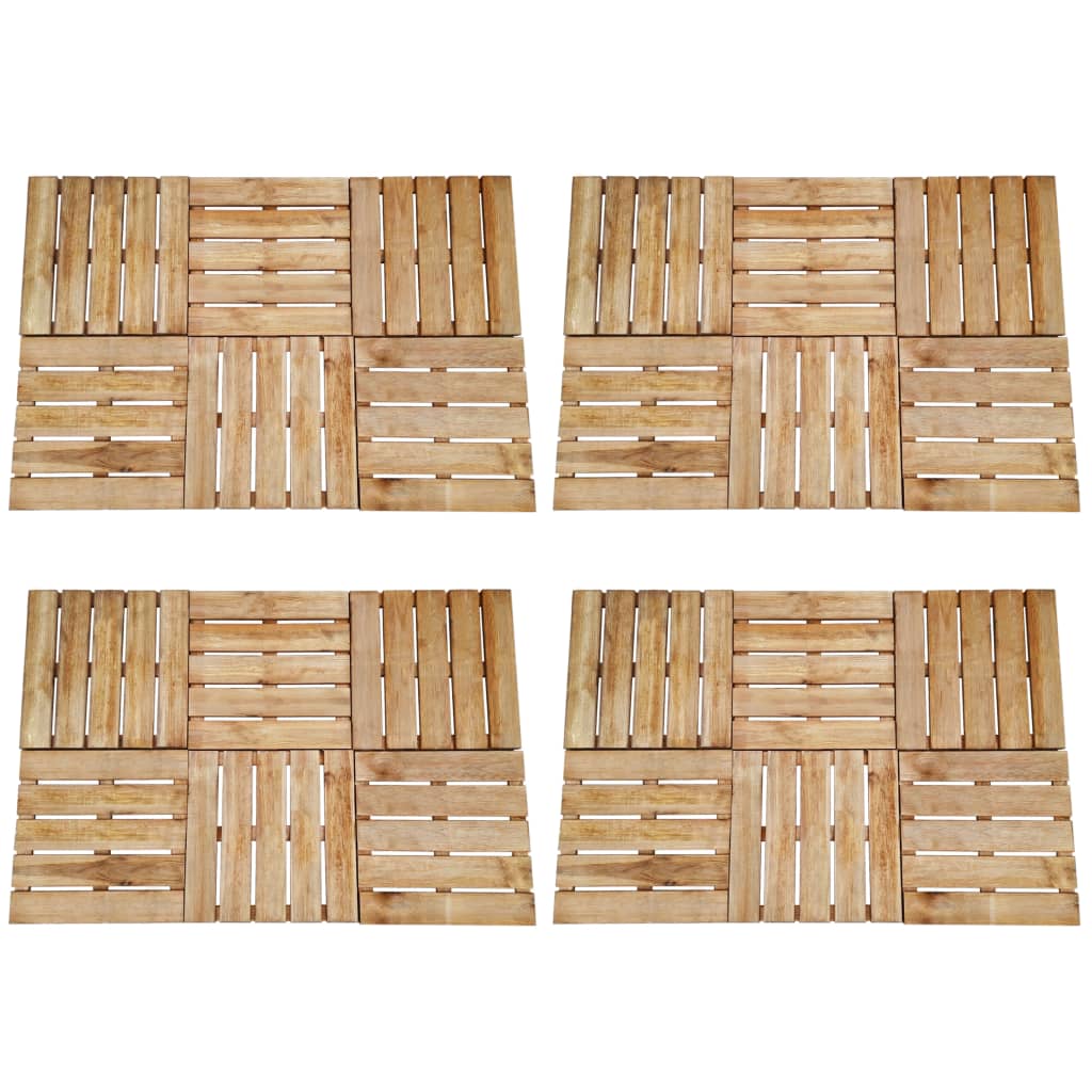 Terrassenfliesen 24 Stk. 50×50 cm Holz Braun