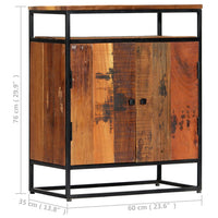 Thumbnail for Beistellschrank 60x35x76 cm Massives Altholz und Stahl