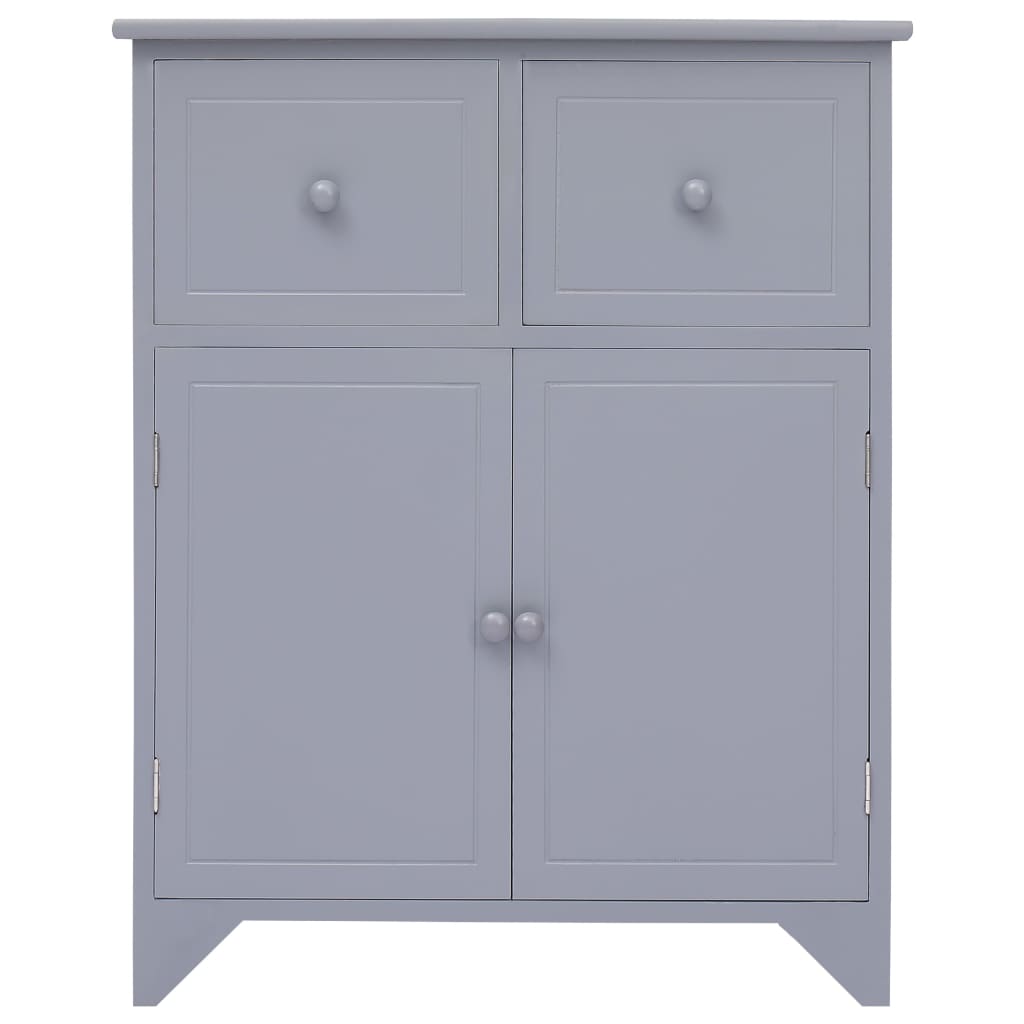 Beistellschrank 60x30x75 cm Grau Massivholz Paulownia