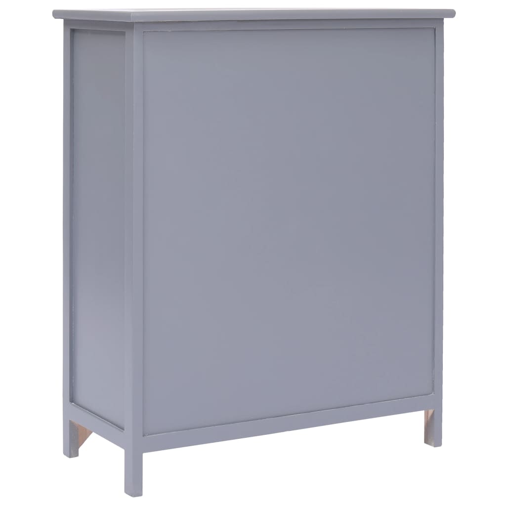 Beistellschrank 60x30x75 cm Grau Massivholz Paulownia