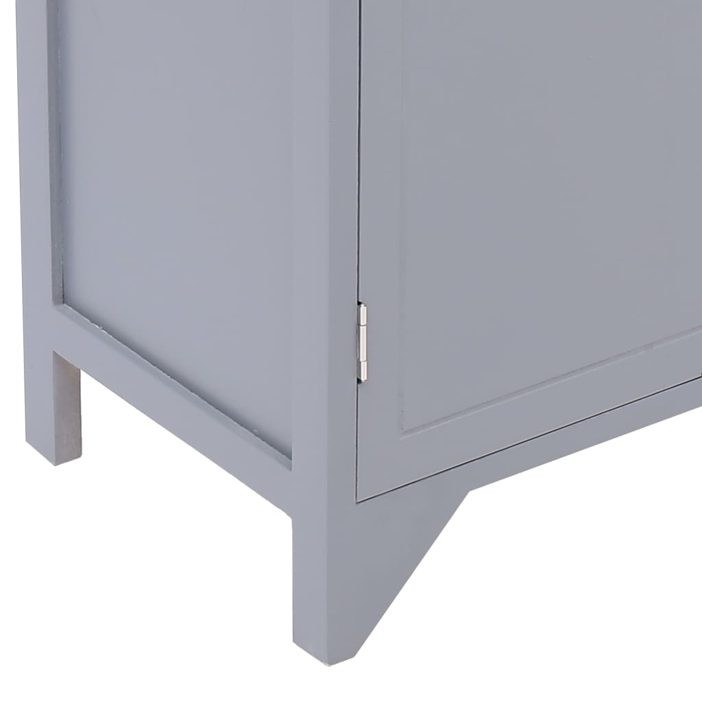 Beistellschrank 60x30x75 cm Grau Massivholz Paulownia