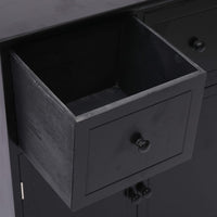 Thumbnail for Beistellschrank 60x30x75 cm Schwarz Massivholz Paulownia