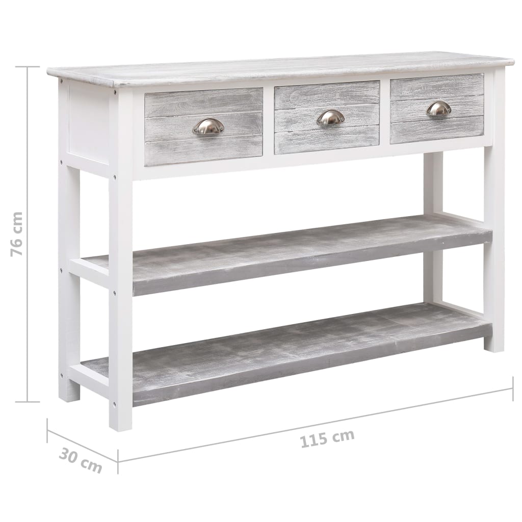 Sideboard Antik-Grau 115x30x76 cm Holz