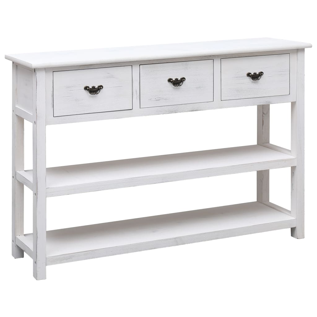 Sideboard Antik-Weiß 115x30x76 cm Holz