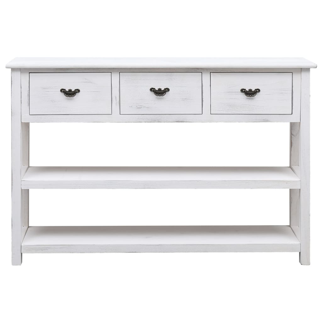 Sideboard Antik-Weiß 115x30x76 cm Holz