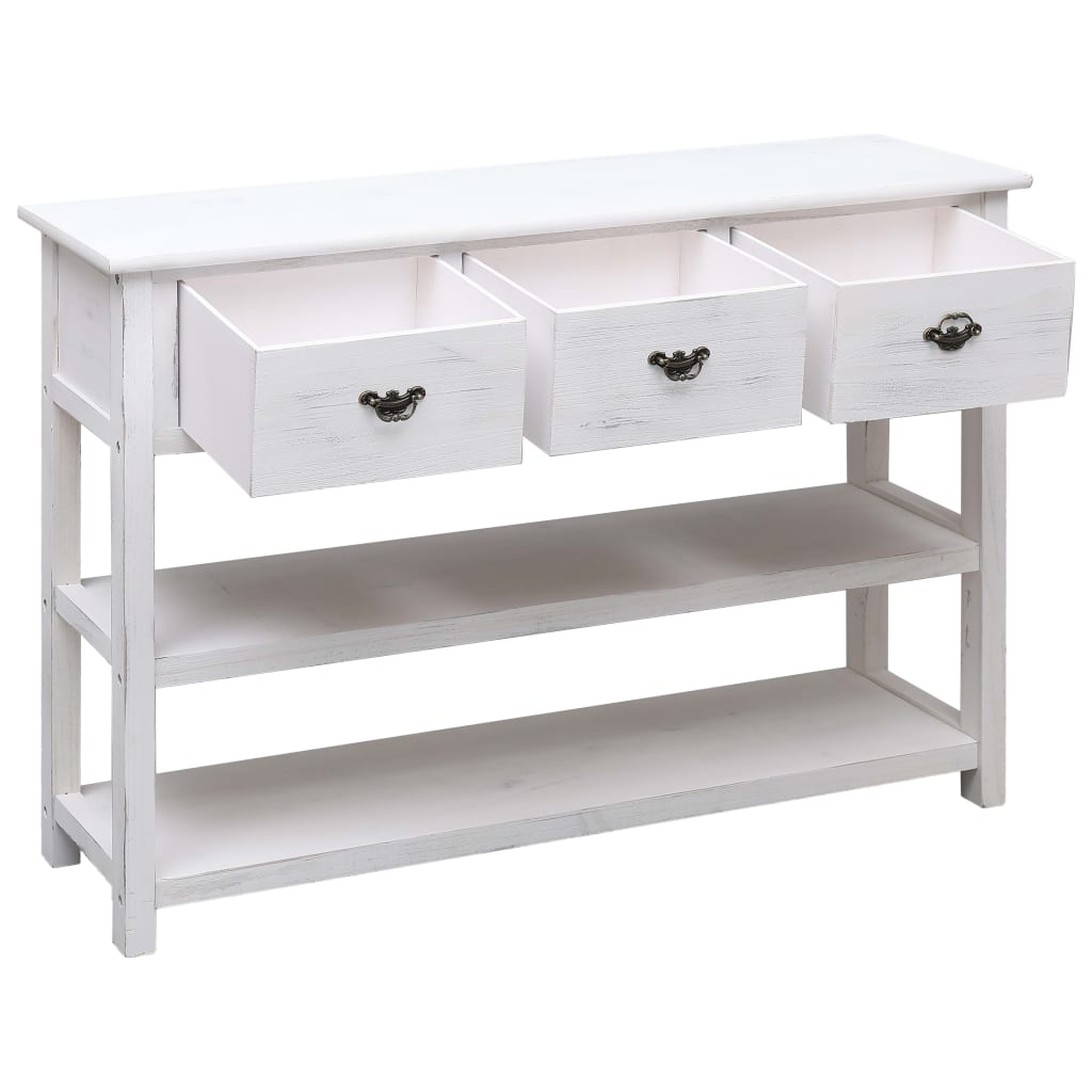 Sideboard Antik-Weiß 115x30x76 cm Holz