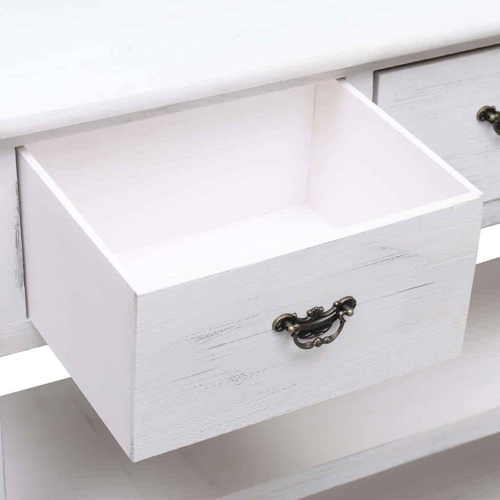 Sideboard Antik-Weiß 115x30x76 cm Holz