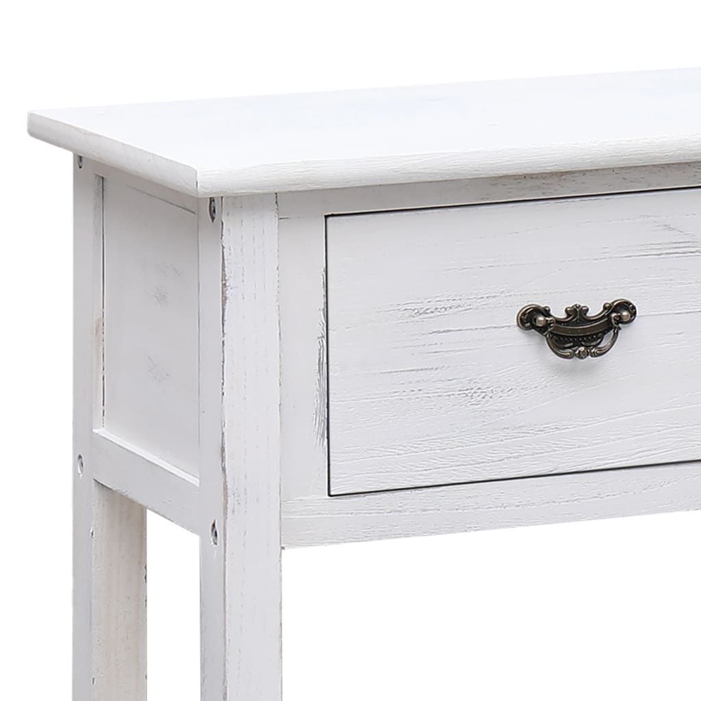 Sideboard Antik-Weiß 115x30x76 cm Holz