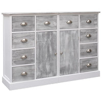 Thumbnail for Sideboard mit 10 Schubladen Grau 113x30x79 cm Holz