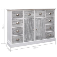 Thumbnail for Sideboard mit 10 Schubladen Grau 113x30x79 cm Holz