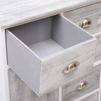 Thumbnail for Sideboard mit 10 Schubladen Grau 113x30x79 cm Holz