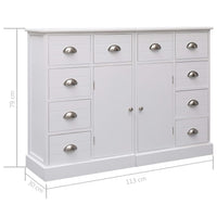 Thumbnail for Sideboard mit 10 Schubladen Weiß 113x30x79 cm Holz