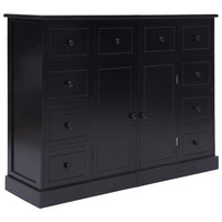 Thumbnail for Sideboard mit 10 Schubladen Schwarz 113x30x79 cm Holz