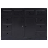 Thumbnail for Sideboard mit 10 Schubladen Schwarz 113x30x79 cm Holz