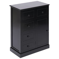 Thumbnail for Sideboard mit 10 Schubladen Schwarz 113x30x79 cm Holz