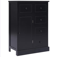 Thumbnail for Sideboard mit 10 Schubladen Schwarz 113x30x79 cm Holz