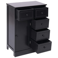 Thumbnail for Sideboard mit 10 Schubladen Schwarz 113x30x79 cm Holz