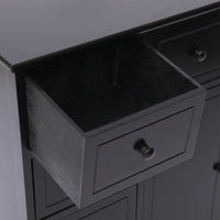 Thumbnail for Sideboard mit 10 Schubladen Schwarz 113x30x79 cm Holz