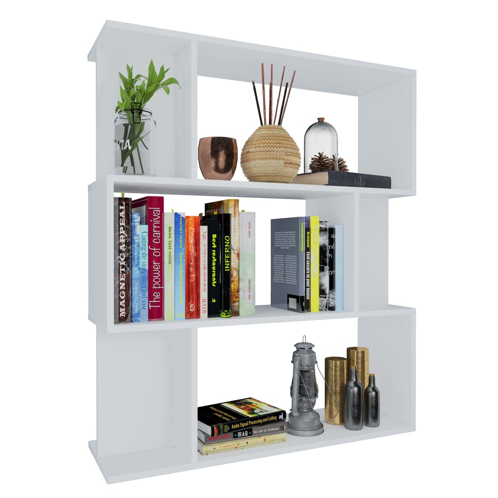 Bücherregal/Raumteiler Weiß 80x24x96 cm Holzwerkstoff