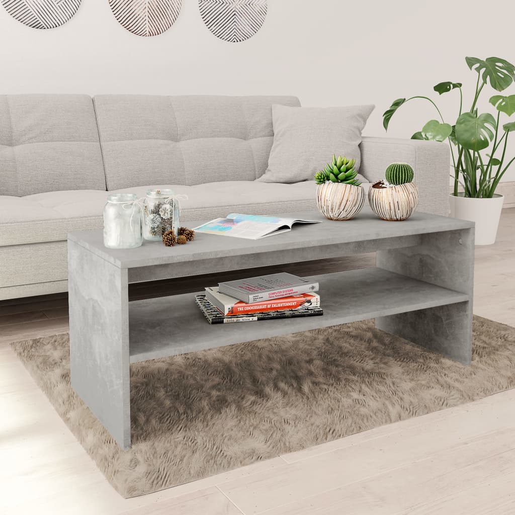 Couchtisch Betongrau 100x40x40 cm Holzwerkstoff