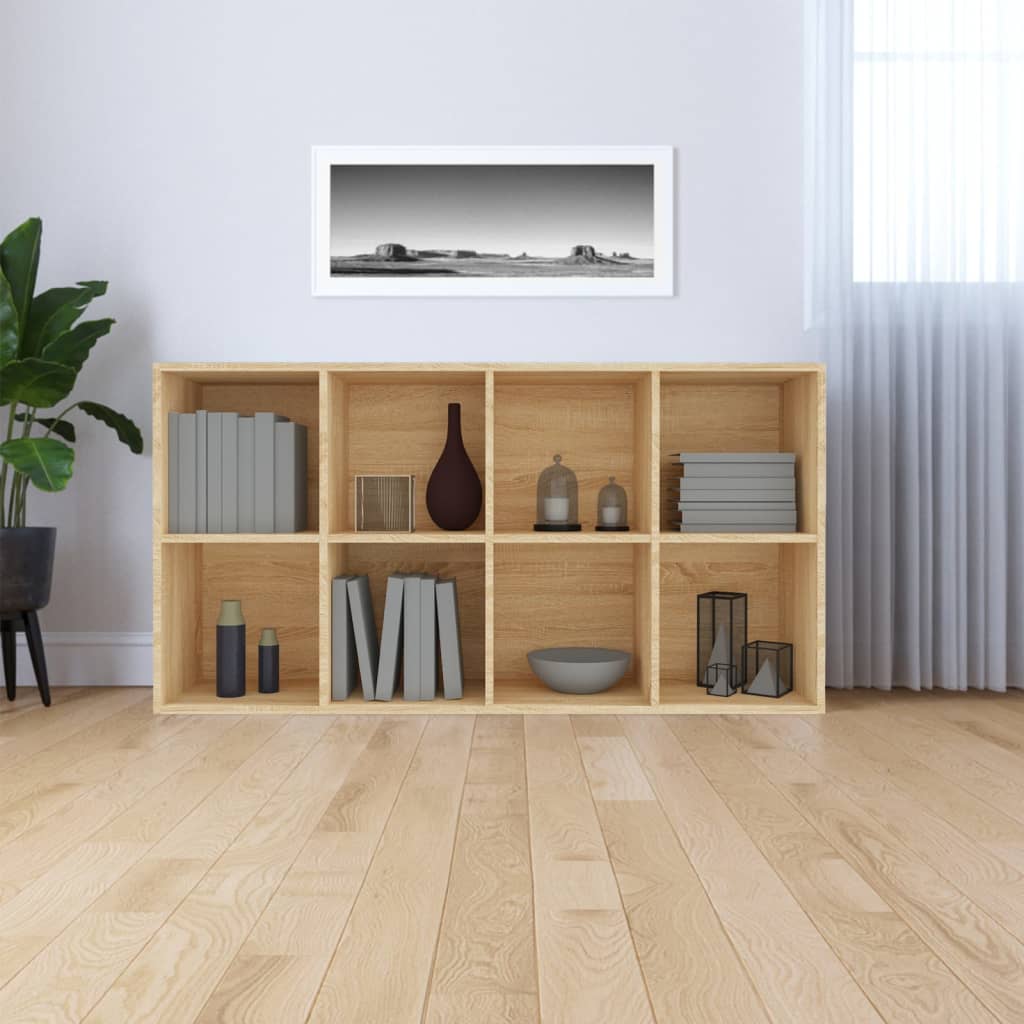 Bücherregal/Sideboard Sonoma-Eiche 66×30×130 cm Holzwerkstoff