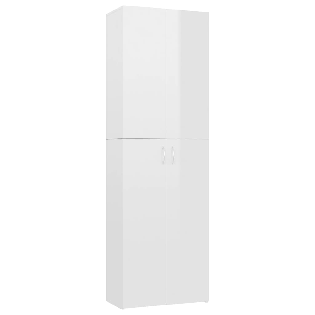 Büroschrank Hochglanz-Weiß 60x32x190 cm Holzwerkstoff