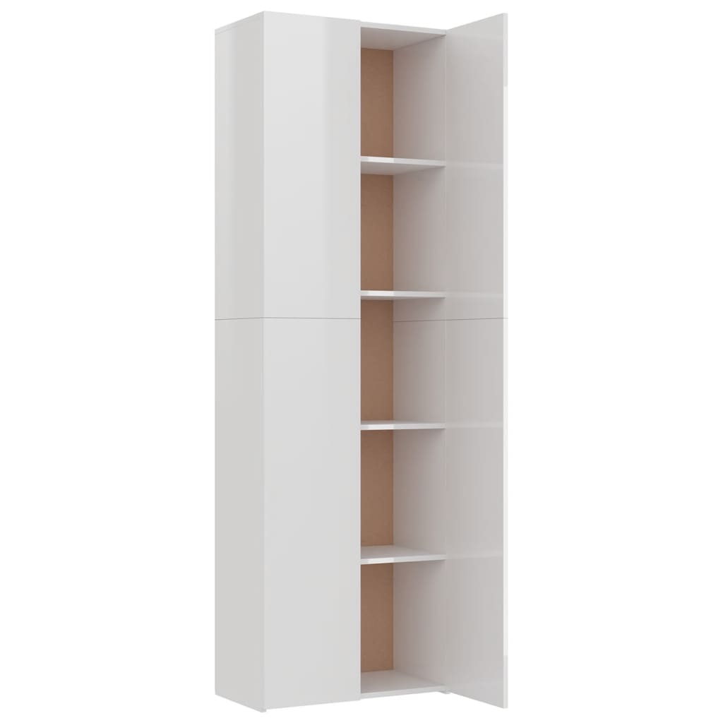 Büroschrank Hochglanz-Weiß 60x32x190 cm Holzwerkstoff