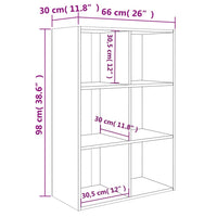 Thumbnail for Bücherregal/Sideboard Schwarz 66x30x98 cm Holzwerkstoff