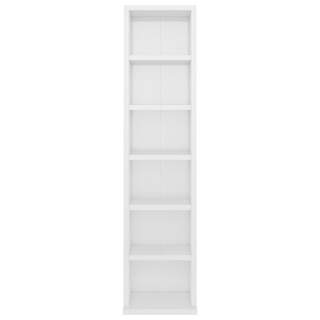 CD-Schrank Hochglanz-Weiß 21x20x88 cm Holzwerkstoff